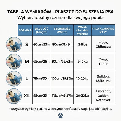 SuchyPiesek - Płaszcz do suszenia pupila
