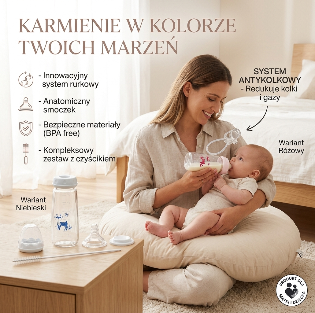 NieKapek | Antykolkowa Butelka ze Słomką 240 ml
