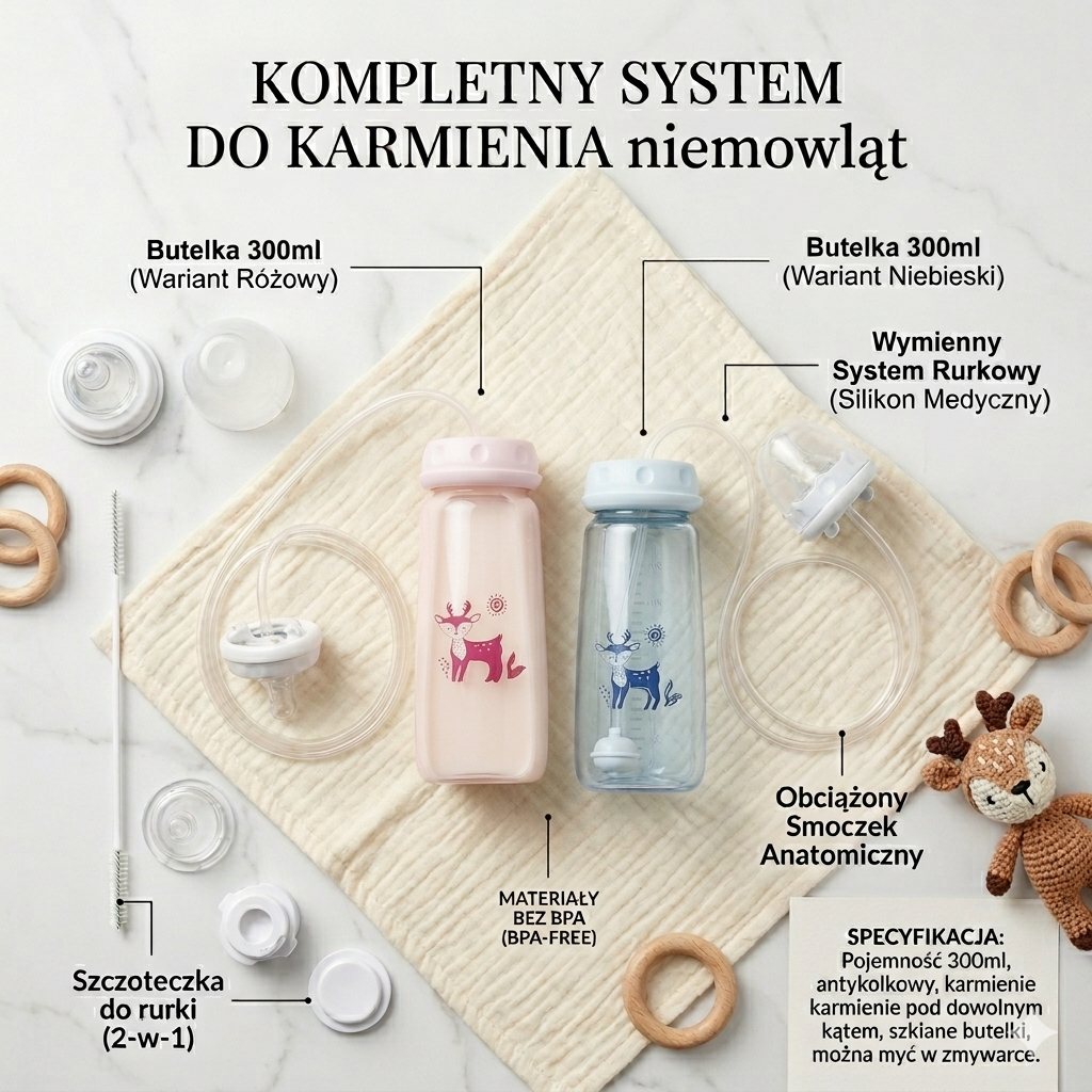 NieKapek | Antykolkowa Butelka ze Słomką 240 ml